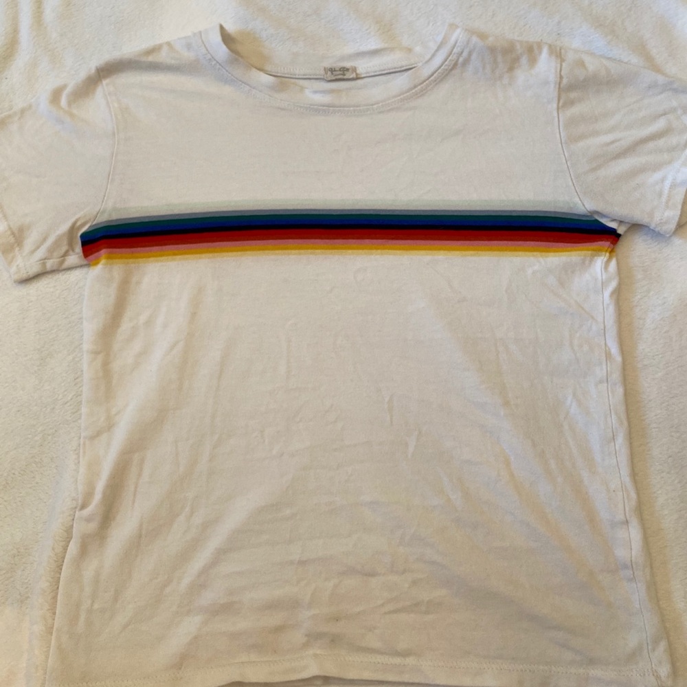 Brandy Melville Rainbow Striped tee